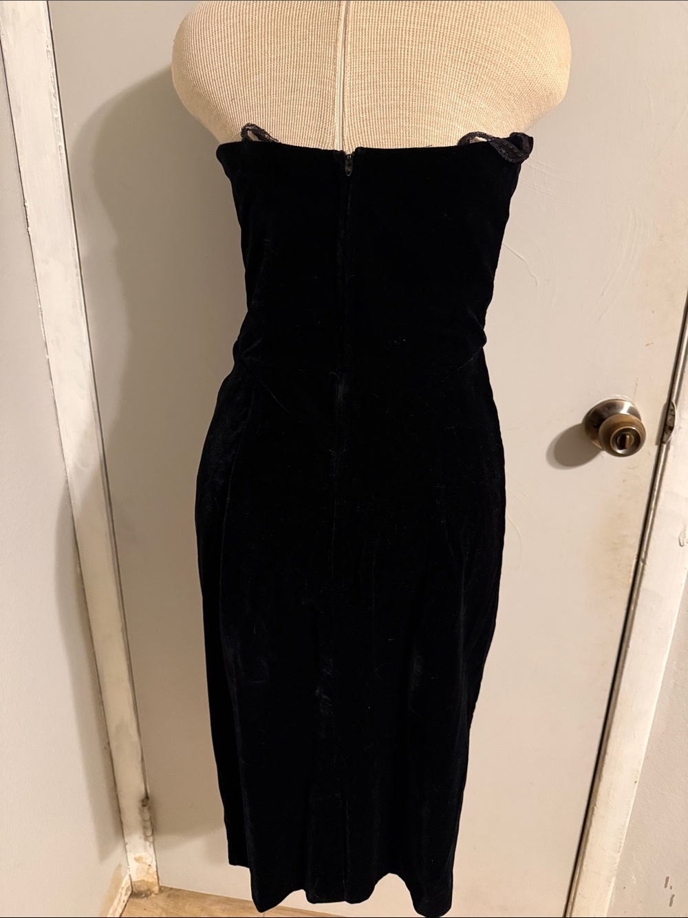 J. Harris Strapless Black Velvet Cocktail Dress - Picture 2 of 2